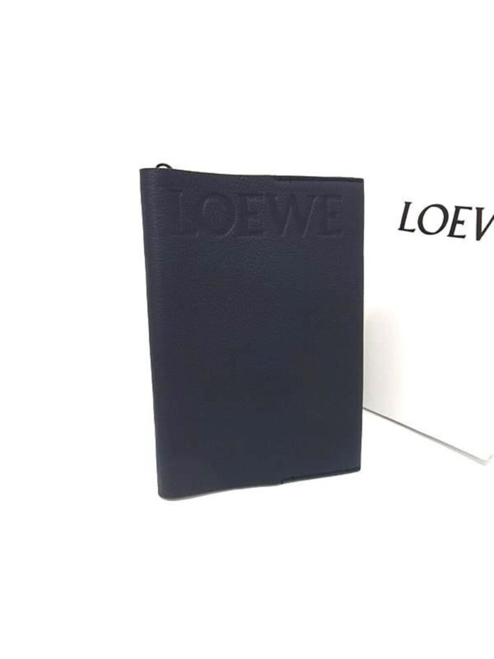 Loewe Leather Agenda Cover Notebook Memo Pad Stationery Navy